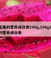 火龙果的营养成分表100g,100g火龙果的营养成分表