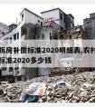 农村拆房补偿标准2020明细表,农村拆房补偿标准2020多少钱