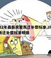 2022年最新房屋拆迁补偿标准,2022年拆迁补偿标准明细