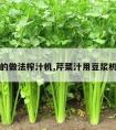 芹菜汁的做法榨汁机,芹菜汁用豆浆机怎么榨