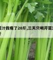 喝芹菜汁我瘦了20斤,三天只喝芹菜汁能瘦多少斤