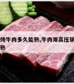 高压锅炖牛肉多久能熟,牛肉用高压锅炖多长时间能熟