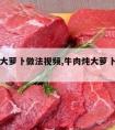 牛肉炖大萝卜做法视频,牛肉炖大萝卜做法视频大全