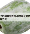 生冬瓜子的功效与作用,生冬瓜子的功效与作用及食用方法