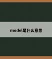 model是什么意思