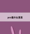 pcs是什么意思