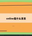 online是什么意思