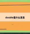 double是什么意思