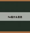 fw是什么意思