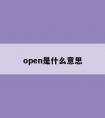 open是什么意思