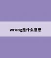 wrong是什么意思