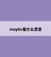 maybe是什么意思