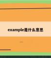 example是什么意思