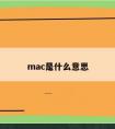 mac是什么意思