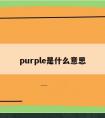 purple是什么意思