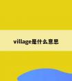 village是什么意思