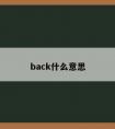 back什么意思