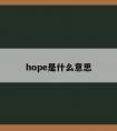 hope是什么意思