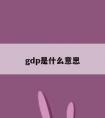 gdp是什么意思