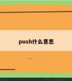 push什么意思