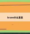 brave什么意思