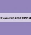 包含javascript是什么意思的词条