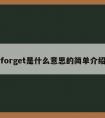 forget是什么意思的简单介绍