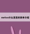 metoo什么意思的简单介绍