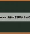 report是什么意思的简单介绍