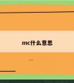 mc什么意思