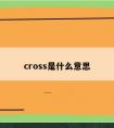 cross是什么意思