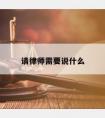 请律师需要说什么