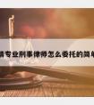 嘉兴请专业刑事律师怎么委托的简单介绍