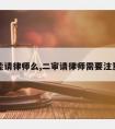 二审能请律师么,二审请律师需要注意什么