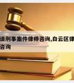 白云区请刑事案件律师咨询,白云区律师事务所在线咨询