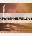 关于安阳请刑法律师团队的信息