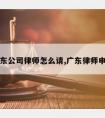 广东公司律师怎么请,广东律师申请