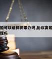 协议离婚可以请律师带办吗,协议离婚可以找律师代理吗