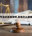 如何请专业的离婚律师,离婚怎么请律师打官司