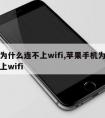 手机为什么连不上wifi,苹果手机为什么连不上wifi