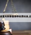 普洱市请重大刑事案律师收费标准,云南普洱市律师