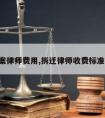 拆迁案律师费用,拆迁律师收费标准2020