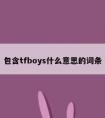 包含tfboys什么意思的词条