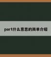 part什么意思的简单介绍