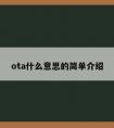 ota什么意思的简单介绍