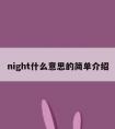 night什么意思的简单介绍