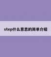 step什么意思的简单介绍