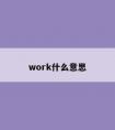 work什么意思