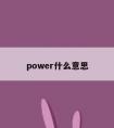 power什么意思