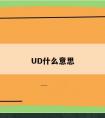 UD什么意思